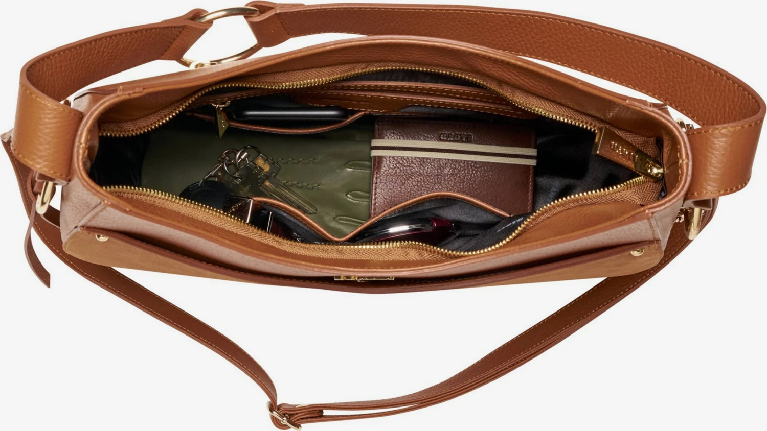 Lloyd Schoudertassen Schoudertas Dames Cognac 2 Lloyd Schoudertassen Schoudertas Dames Cognac - Afbeelding 2